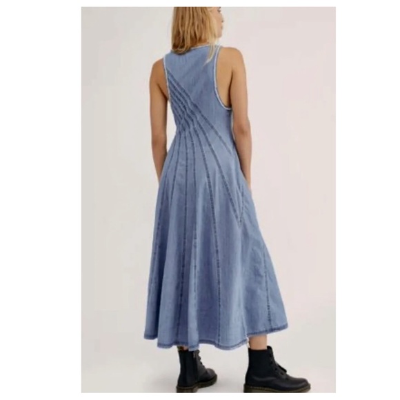 NWOT Free People Blue Jean Baby Maxi Dress - Picture 4 of 10